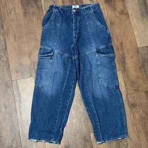 We The Free Women's Blue Cargo Jeans